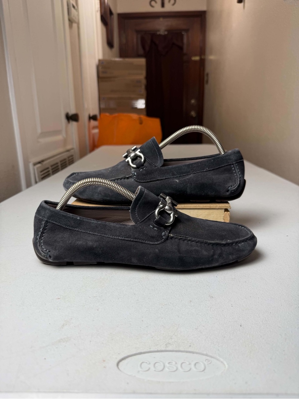 Salvatore Ferragamo Parigi Suede Mens Loafer Driving Moc Sz 7
